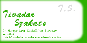 tivadar szakats business card